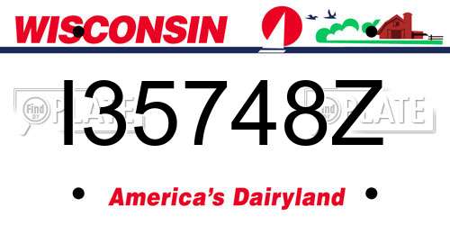 I35748Z Wisconsin License Plate