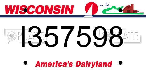 I357598 Wisconsin License Plate