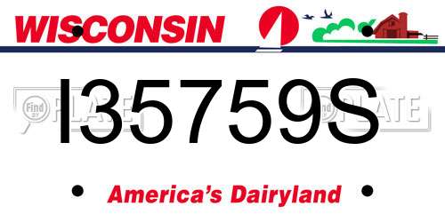 I35759S Wisconsin License Plate