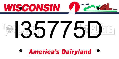 I35775D Wisconsin License Plate