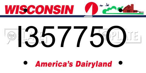 I35775O Wisconsin License Plate