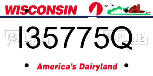 I35775Q Wisconsin License Plate