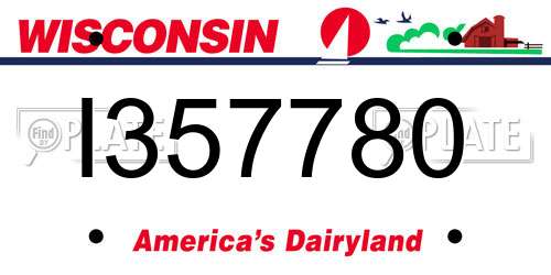 I357780 Wisconsin License Plate