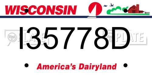 I35778D Wisconsin License Plate