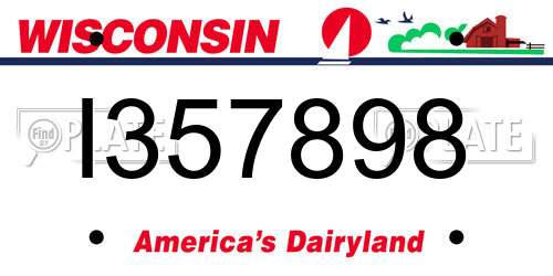 I357898 Wisconsin License Plate