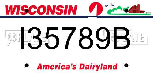 I35789B Wisconsin License Plate