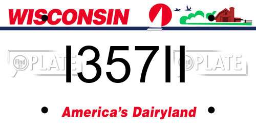 I357II Wisconsin License Plate