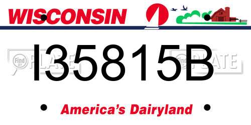 I35815B Wisconsin License Plate