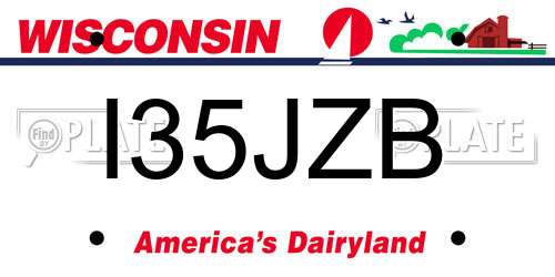 I35JZB Wisconsin License Plate