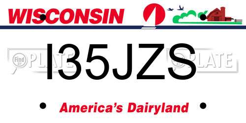 I35JZS Wisconsin License Plate
