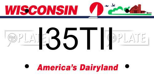I35TII Wisconsin License Plate