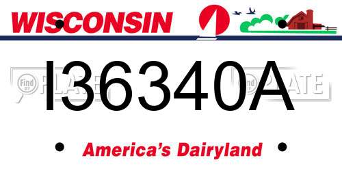I36340A Wisconsin License Plate