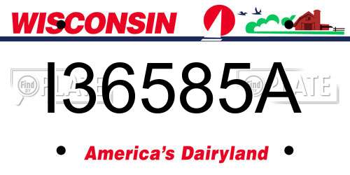 I36585A Wisconsin License Plate