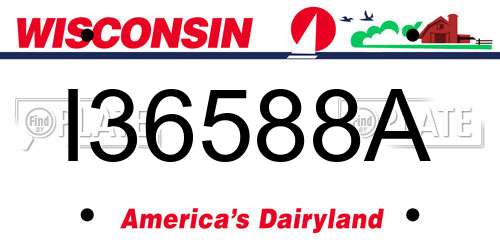 I36588A Wisconsin License Plate