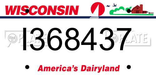 I368437 Wisconsin License Plate