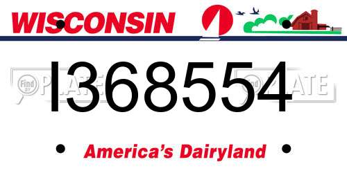 I368554 Wisconsin License Plate