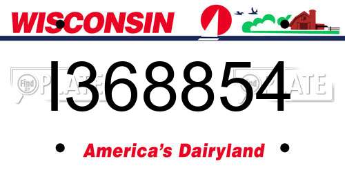 I368854 Wisconsin License Plate