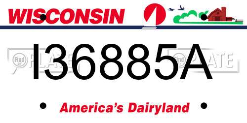I36885A Wisconsin License Plate