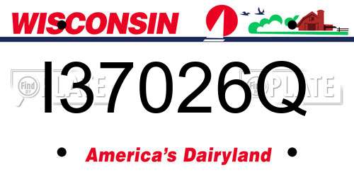 I37026Q Wisconsin License Plate