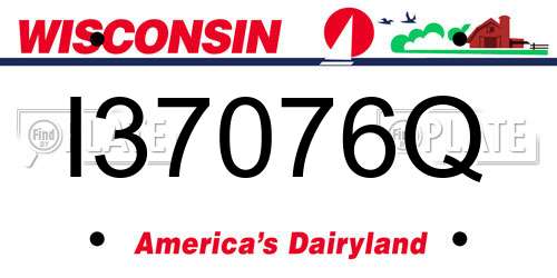 I37076Q Wisconsin License Plate