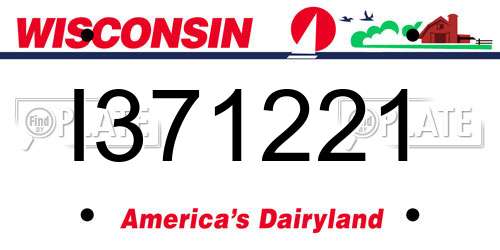 I371221 Wisconsin License Plate