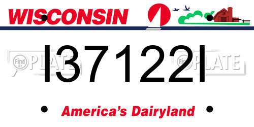 I37122I Wisconsin License Plate