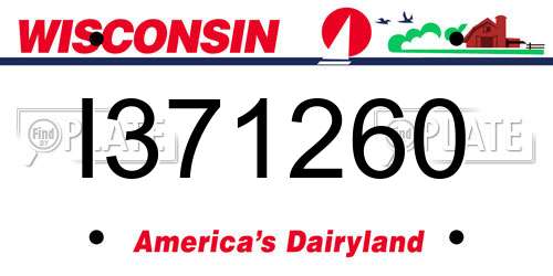 I371260 Wisconsin License Plate