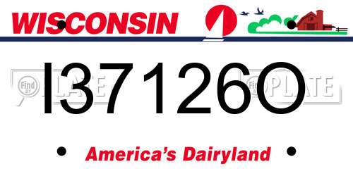 I37126O Wisconsin License Plate