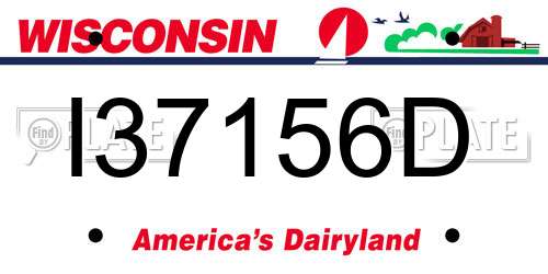 I37156D Wisconsin License Plate