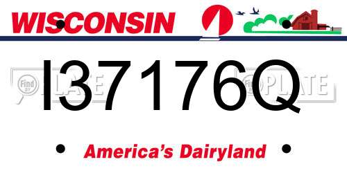 I37176Q Wisconsin License Plate