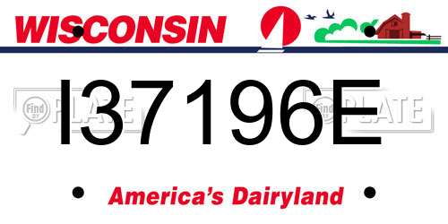 I37196E Wisconsin License Plate