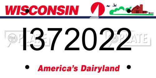 I372022 Wisconsin License Plate