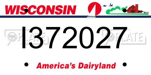 I372027 Wisconsin License Plate