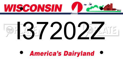 I37202Z Wisconsin License Plate