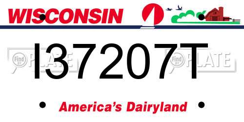 I37207T Wisconsin License Plate