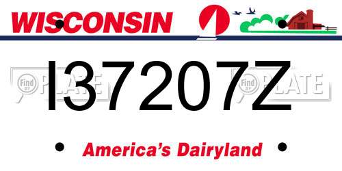 I37207Z Wisconsin License Plate