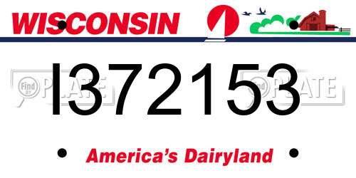 I372153 Wisconsin License Plate