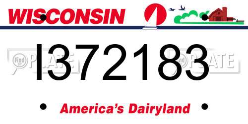 I372183 Wisconsin License Plate
