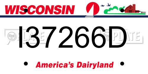 I37266D Wisconsin License Plate