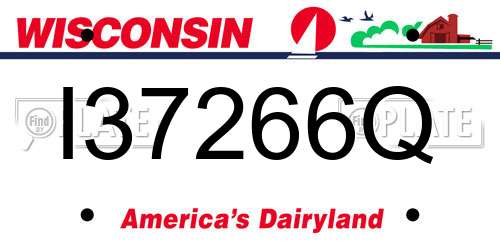 I37266Q Wisconsin License Plate
