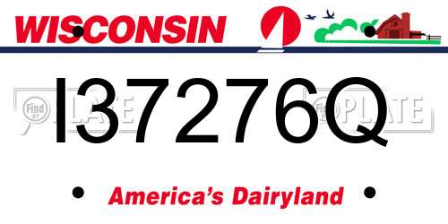 I37276Q Wisconsin License Plate