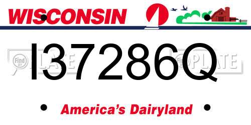 I37286Q Wisconsin License Plate