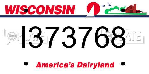 I373768 Wisconsin License Plate