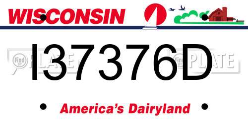 I37376D Wisconsin License Plate