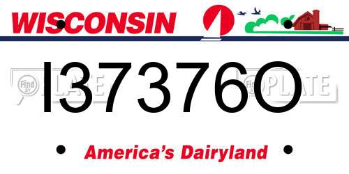 I37376O Wisconsin License Plate
