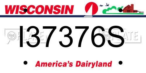 I37376S Wisconsin License Plate