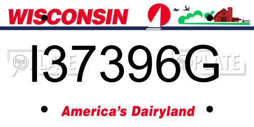I37396G Wisconsin License Plate