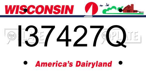 I37427Q Wisconsin License Plate