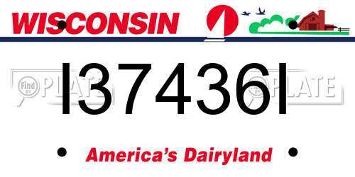 I37436I Wisconsin License Plate