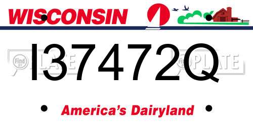 I37472Q Wisconsin License Plate